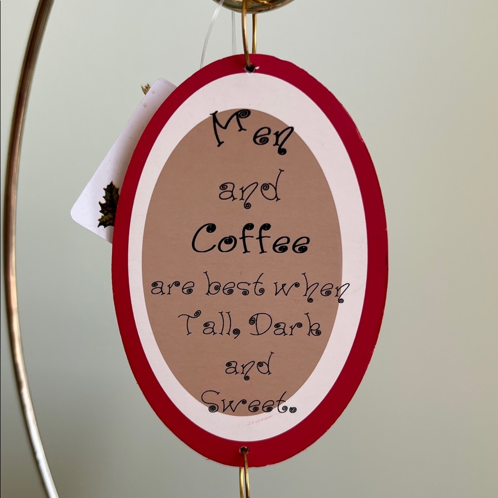 Coffee Themed Ornament with Mug Charm - Picture 3 of 10